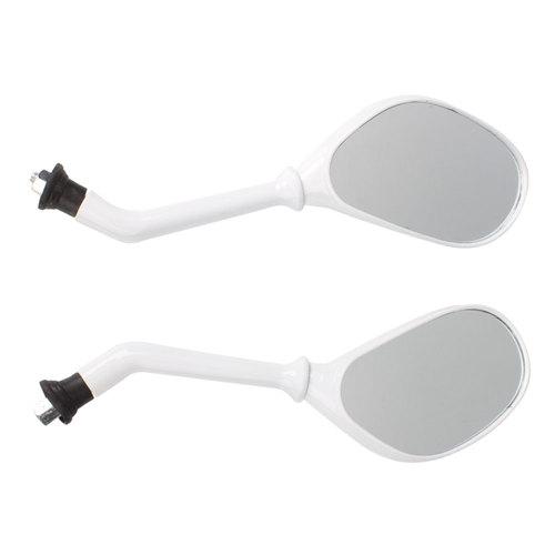 Scooter rearview mirrors one pair of moped atv motorcycle backup mirror white