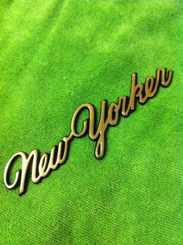 Chrysler new yorker emblem nameplate badge logo gold metal oem trunk lid rear