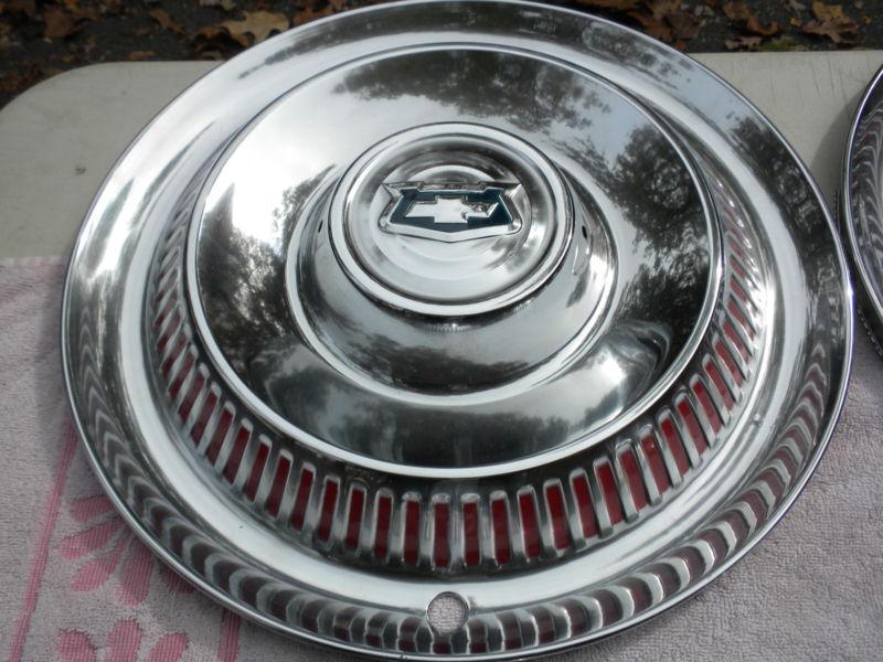 1954 54 corvette vette hubcaps hub caps wheel covers with flippers spinners  nos