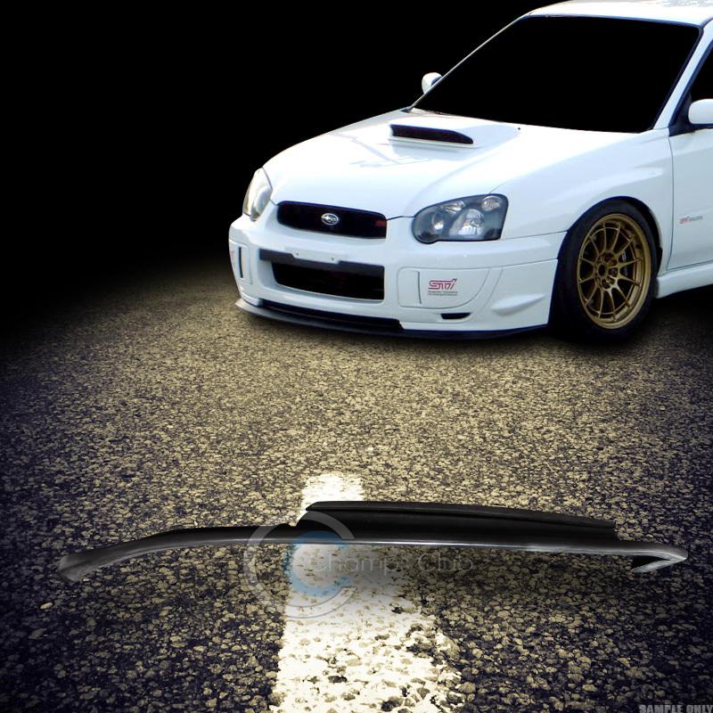 Black sti style pu urethane front bumper spoiler lip body kit 04 05 impreza wrx