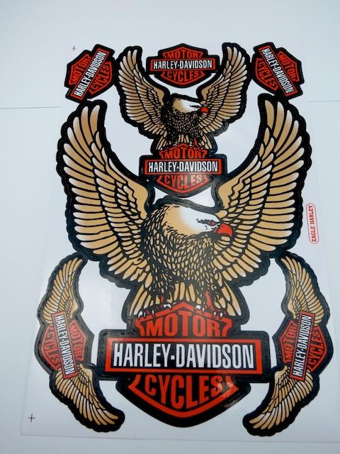 Motorcycle  harley davidson sticker, 7x10.5", lot of 2, eagle, free shipping 
