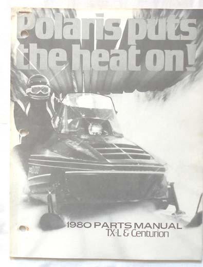 1980 polaris tx - l and centurion snowmobile  parts catalog book original