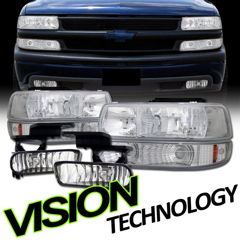 Head lights+turn signal bumper w/ amber+fog 99-02 silverado 00-06 suburban/tahoe