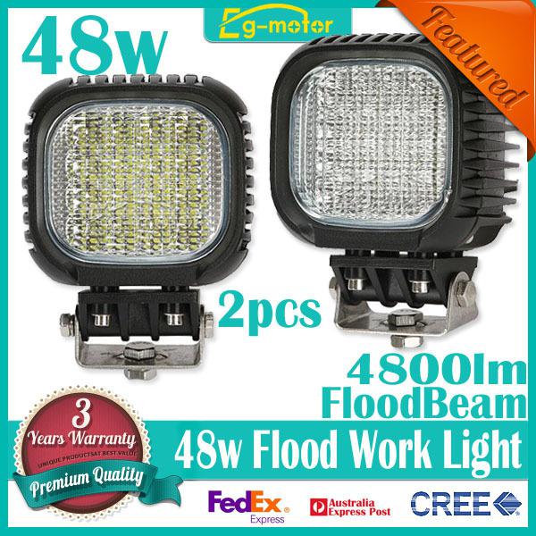 2x 48w cree led flood work light offroad lamp car 4x4 4wd boat mining fog lamp