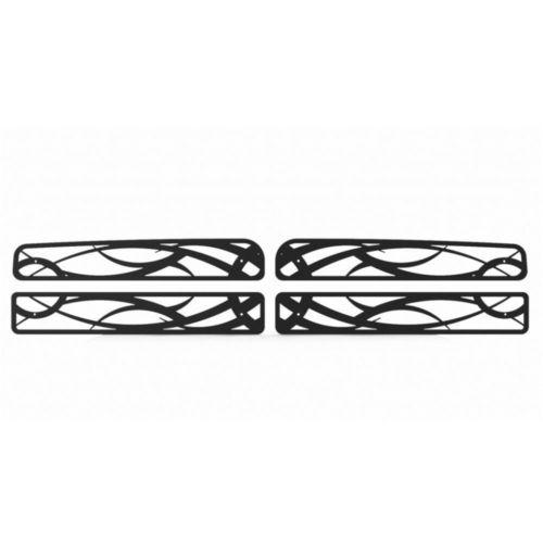 Dodge ram 94-02 black powdercoat tribal front metal grille trim cover insert