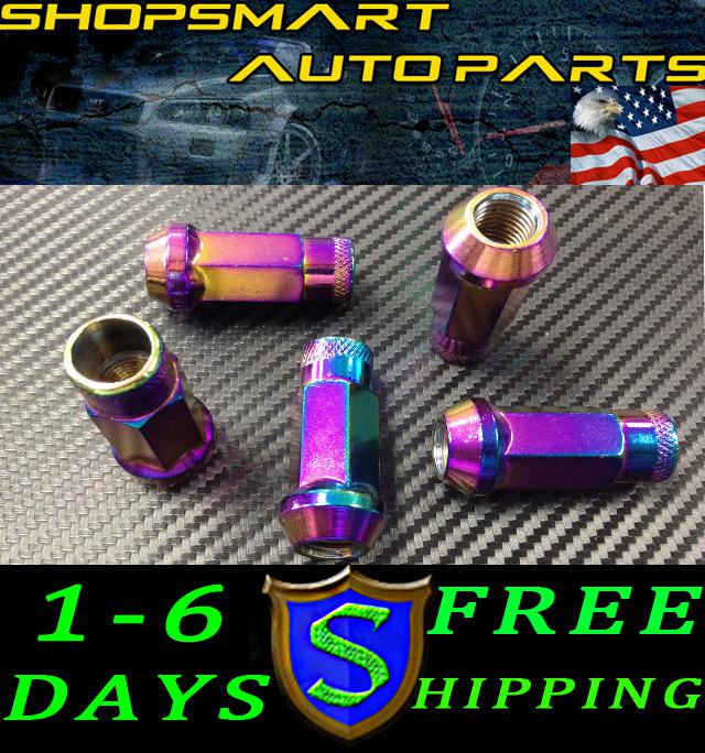 12x1.5 neo chrome steel tuner lug nut set 20 honda acura toyota civic lugnuts 