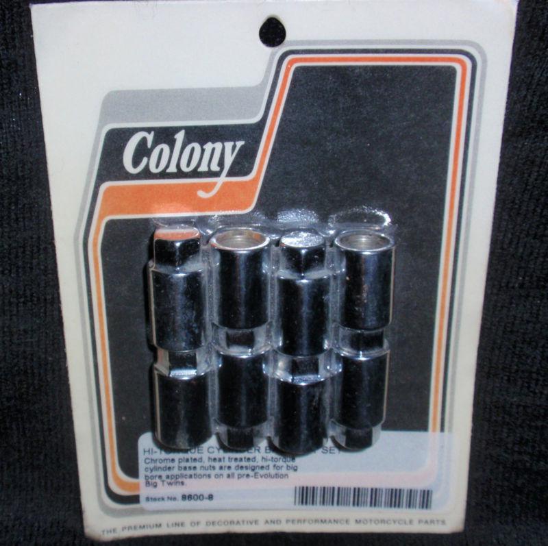 Chrome hi-torque cylinder base nut set colony ~ new for pre-evo big twin