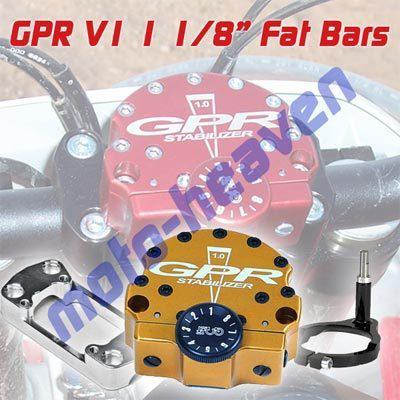 Gpr v1 steering damper kawasaki kx250 07-08 1 1/8" fat bars 4001-0009 gold