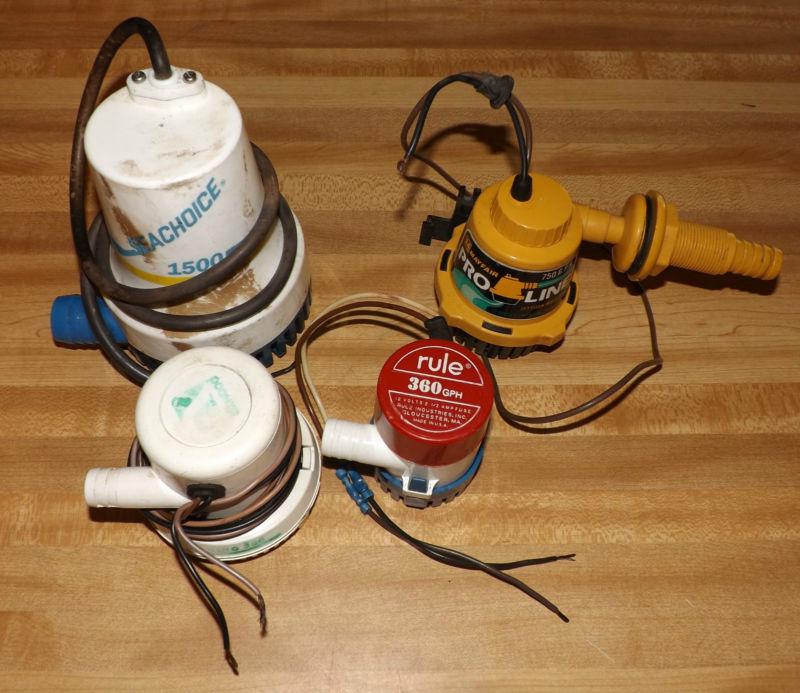 Seachoice rule attwood mayfair pro line 1500 750 360 gph boat bilge pump lot