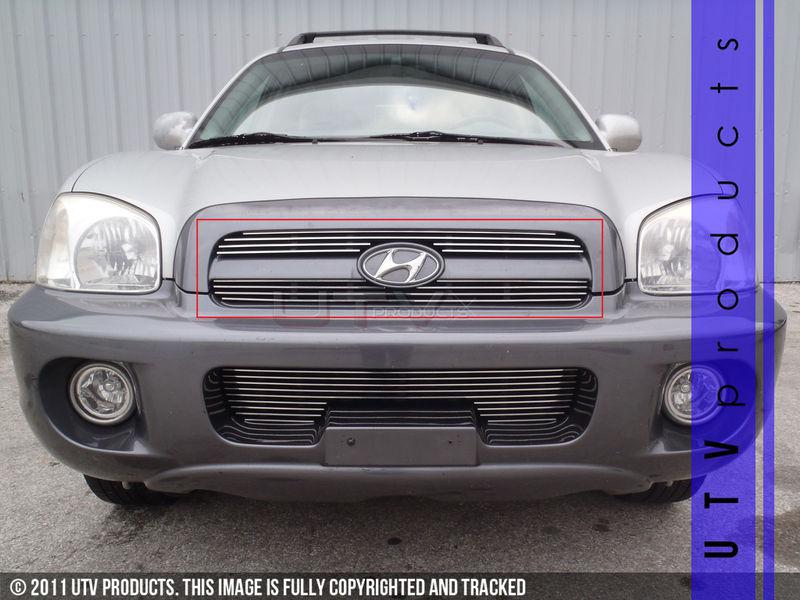 Fits: 2005 2006 hyundai santa fe 2pc upper chrome billet grille kit custom