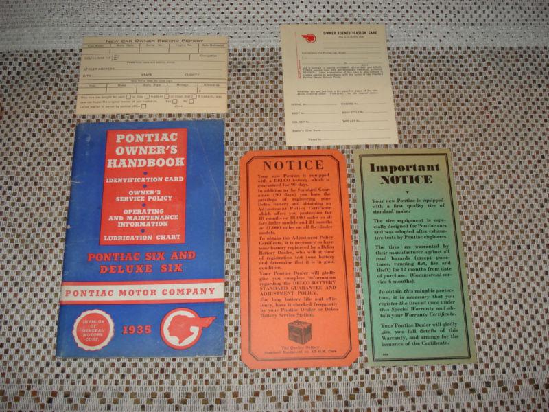 1935 pontiac owners manual set glove box books rare originals nice old set six