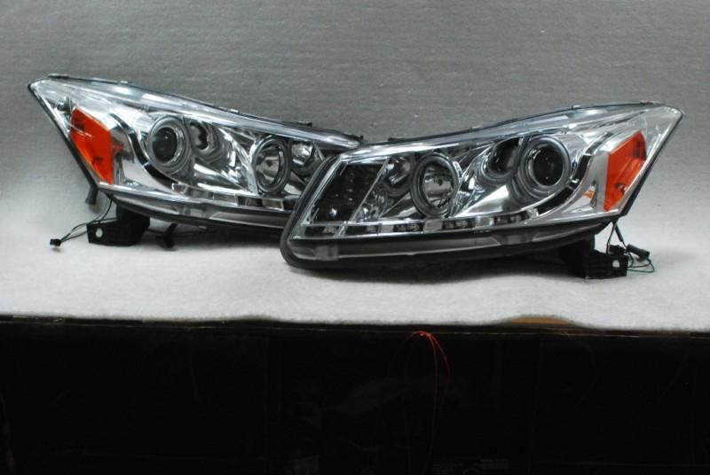 08-12 honda accord 4dr projector headlights w/daytime led running lamps lights