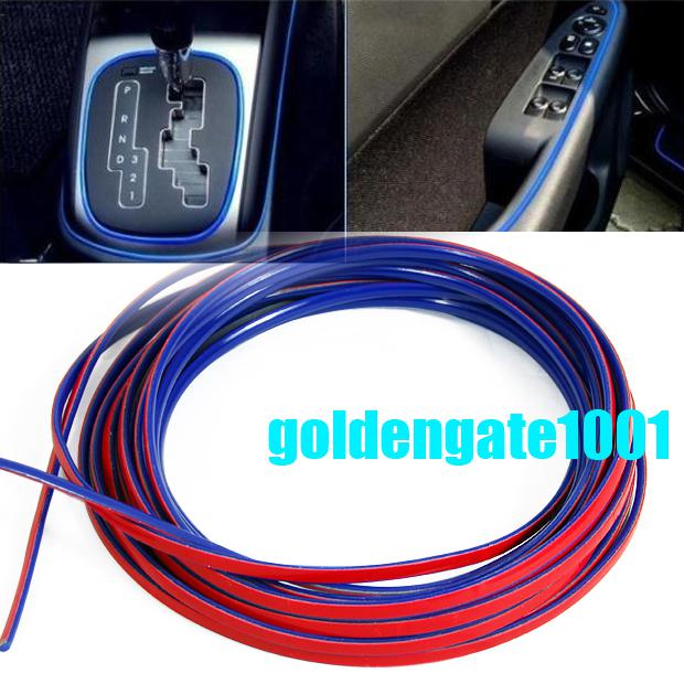 Blue universal moulding trim strip for headlight switch air condition stereo