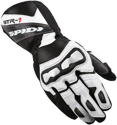 New spidi str-1 adult leather gloves, black/white, large/lg