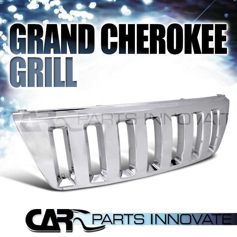 1999-2004 jeep grand cherokee chrome h2 vertical front hood grill grille