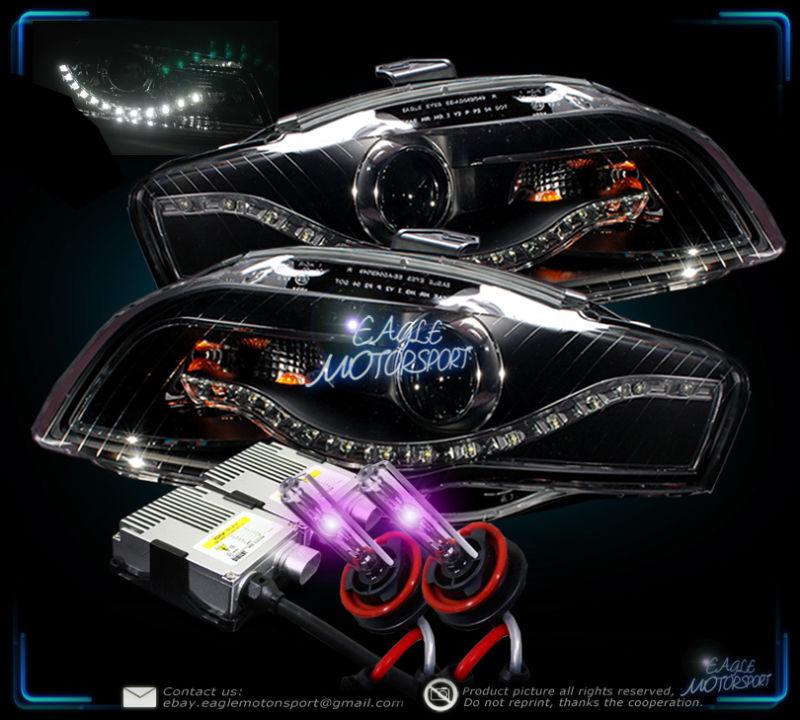 2006-2008 audi a4/s4/rs4 halogen type led projector headlights/12000k xenon hid