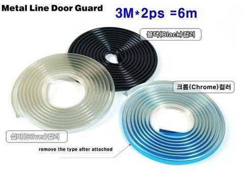 Car door edge guard protector mouldings trim 6m black silver chrome 