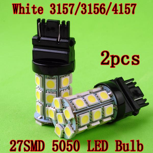 2x white 5050 27smd 3156 3157 led bulbs fog turn signal brake backup drl lights