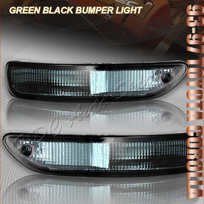 1993-1997 toyota corolla jdm green smoke lens front bumper turn signal light