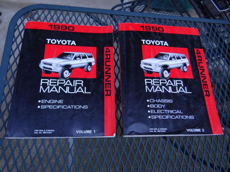 1990 toyota 4runner oem factory shop repair manuals vol 1 & 2  set  dealership