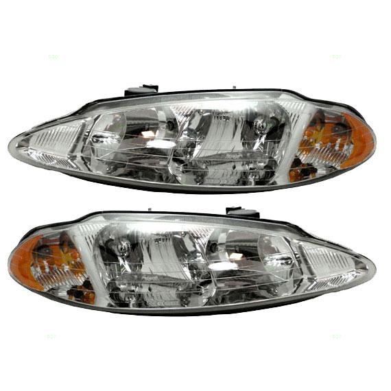 New pair set headlight headlamp assembly w/ leveler dot 98-04 dodge intrepid