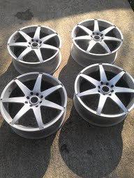 (4) 17 x 7 tuner wheels 4 on 100 mm / 4 on 4.5 jaguar silver finish