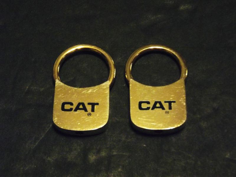 Caterpiller key ring /fob cat logo spring loaded ring collectible