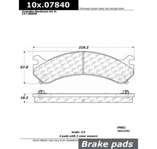 Centric 2-wheel set brake pad front new chevy full size truck express 106.07840