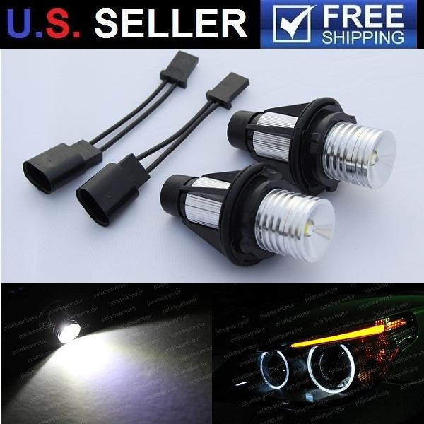 Bmw angel eye eyes led lights halo rings high power bulbs e39 e60 e53 e63 645ci