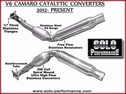 Solo performance high flow cats, chevrolet camaro lfx v6 2012-2015