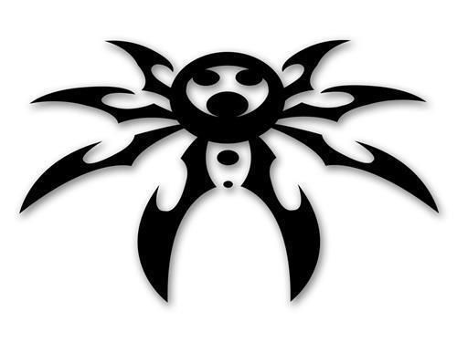 Poison spyder customs spyder logo hood decal in black 51-46-011-b