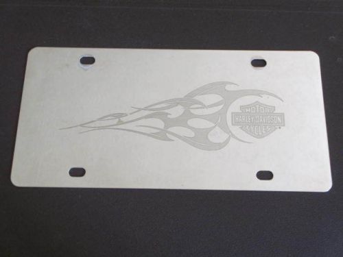 Harley davidson stainless license plate w/tribal flame