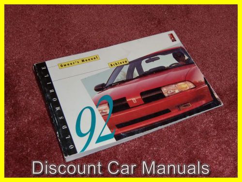 ★★ 1992 oldsmobile achieva owners manual l@@k 92!! ★★