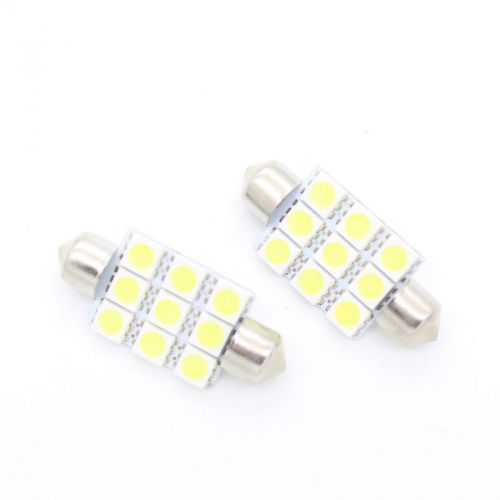 1x 39mm 24v 9smd 5050 car dome festoon interior light  xenon white