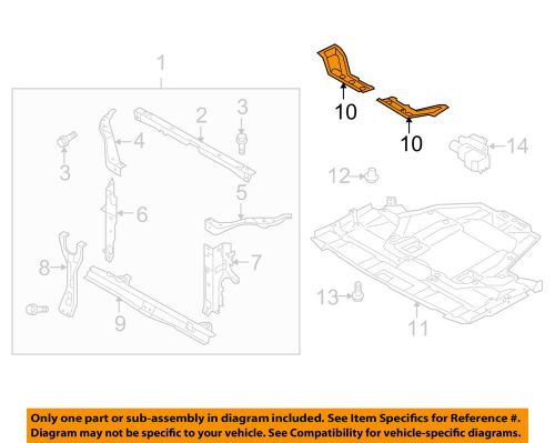 Subaru oem 10-14 legacy radiator support-lower tie extension left 51231aj01a9p