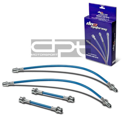 4pc f+r stainless steel hose brake line 93-98 vw golf/jetta mk3 a3/typ1h blue