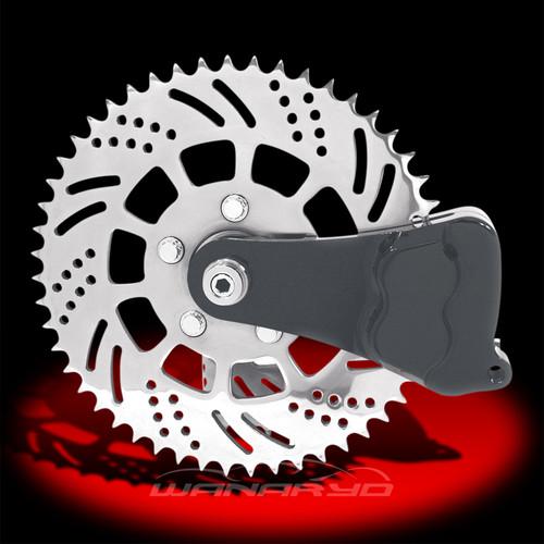 Hawg halters 4 piston sprocket brake kit, right black for custom motorcycle