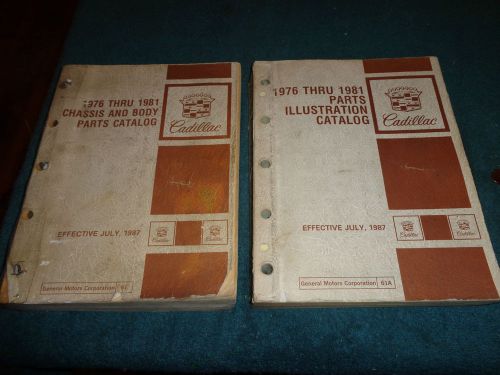 1976-1981 cadillac parts catalog set / original text &amp; illustrations books 77 79