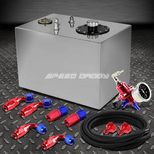 12 gallon top-feed aluminum fuel cell tank+cap+line kit+pressure regulator red