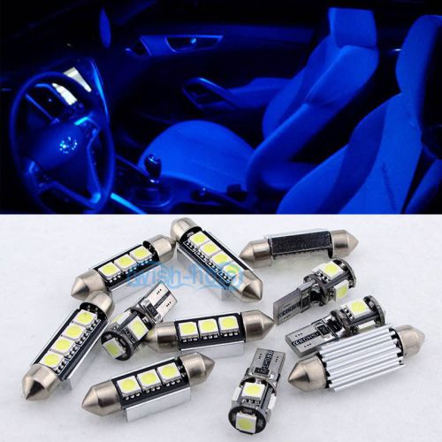 Error free blue 14pcs interior led light bulb package kit fit 1995-2004 audi a6