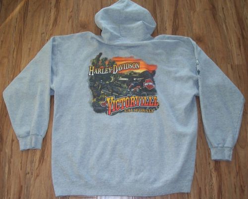 Vintage harley davidson victorville california full zip hoodie sweatshirt xxl