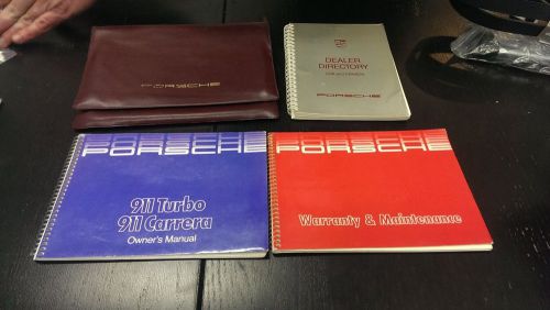 1988 porsche 911 carrera and 911 turbo owner&#039;s owners manual set w/ case