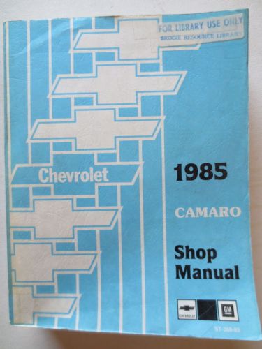 1985 chevrolet camaro shop manual