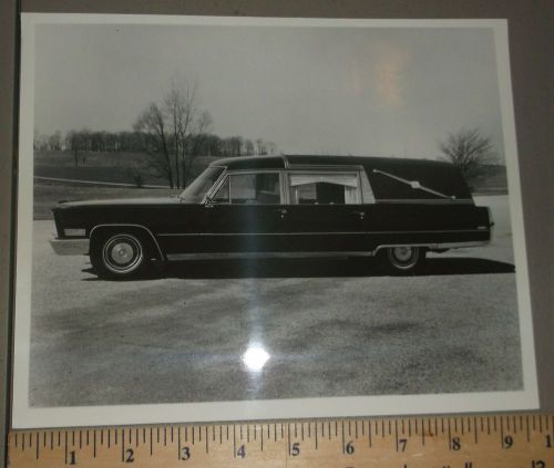 1966 miller meteor funeral coach hearse cadillac chassis brochure b&amp;w photo