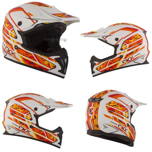 Mx helmet ckx tx 696 camo white/orange/yellow/red mat xlarge motocross off road