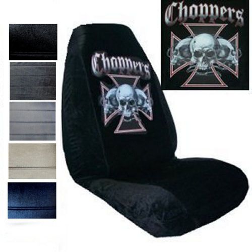 Velour seat covers car truck suv choppers skull high back pp #x