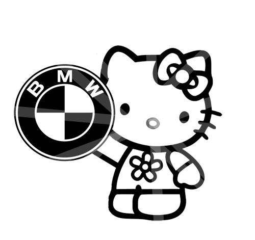 Hello kitty decal hello kitty bmw car decal hello kitty car window decal 