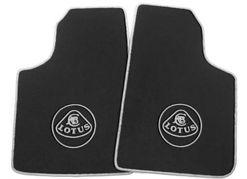 Black/silver vel. floor mats for lotus esprit + turbo s4 + v8 lhd + rhd