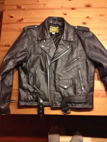 Vintage protech leather motorcycle jacket