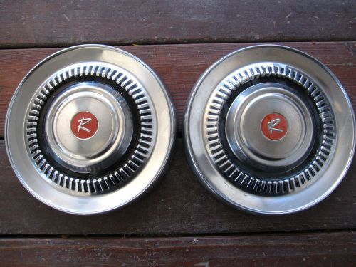 1960&#039;s rambler dog dish hubcap hub cap nice set of two